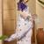 White embroidered chiffon saree