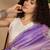 Purple ombre embroidered sarees with scallop border tassels & blouse piece
