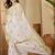 White embroidered chiffon saree