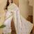 White embroidered chiffon saree