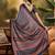 Navy blue women printed ajrakh saree with blousepiece