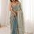 Blue embellished zari tissue designer saree