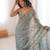 Blue embellished zari tissue designer saree