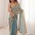 Blue embellished zari tissue designer saree