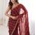 Maroon embellished zari tissue heavy work saree