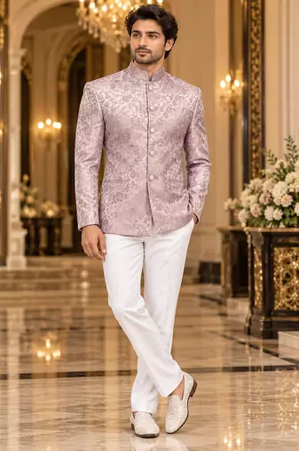 Pink jodhpuri for man ::: bandhgala ethnic wear