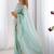 Green tissue silk sequence embroideried border blouse piece & sarees