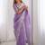 Purple tissue silk sequence embroideried border blouse piece & sarees