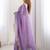 Purple tissue silk sequence embroideried border blouse piece & sarees