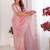 Pink tissue silk sequence embroideried border blouse piece & sarees