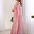 Pink tissue silk sequence embroideried border blouse piece & sarees