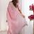 Pink tissue silk sequence embroideried border blouse piece & sarees