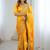Yellow embroidered sarees blouse piece