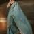 Sky blue zari organza with gotta patti  aari work designer saree