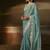 Sky blue zari organza with gotta patti  aari work designer saree