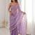 Lavender embellished zari tissue designer saree