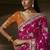 Rani pink zari organza with gotta patti  aari work designer saree