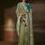 Sage green zari organza with gotta patti  aari work designer saree