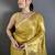 Gold woven design zari silk blend kanjeevaram saree