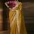 Mustard zari organza with gotta patti  aari work designer saree