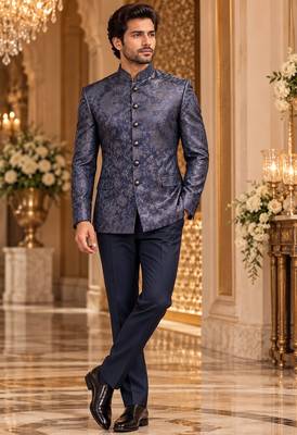Blue jodhpuri bandhgala ethnic wear 1