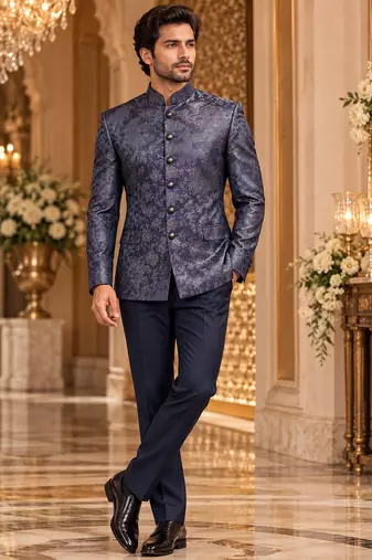 Blue jodhpuri bandhgala ethnic wear