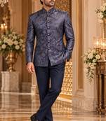 Blue jodhpuri bandhgala ethnic wear