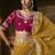 Mustard zari organza with gotta patti  aari work designer saree