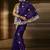 Navy blue zari organza with gotta patti  aari work designer saree