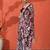 Red embellished floral printed digital printed satin saree with blouse piece