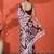 Red embellished floral printed digital printed satin saree with blouse piece