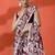 Red embellished floral printed digital printed satin saree with blouse piece