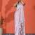 White embellished striped printed digital printed satin saree with blouse piece