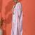 White embellished striped printed digital printed satin saree with blouse piece
