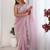 Pink tissue silk sequence embroideried border blouse piece & sarees