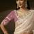 Off white zari organza with gotta patti  aari work designer saree