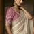 Off white zari organza with gotta patti  aari work designer saree