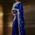 Blue zari organza with gotta patti  aari work designer saree