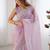 Pink tissue silk sequence embroideried border blouse piece & sarees