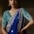 Blue zari organza with gotta patti  aari work designer saree