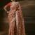 Light orange zari organza with gotta patti  aari work designer saree