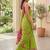 Green shibori printed  cotton saree with blouse piece