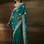 Teal zari organza with gotta patti  aari work designer saree