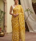 Yellow printed sarees blouse piece