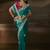 Teal zari organza with gotta patti  aari work designer saree