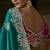 Teal zari organza with gotta patti  aari work designer saree