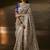 Beige zari organza with gotta patti  aari work designer saree