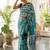 Sea green printed  cotton sarees blouse