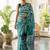 Sea green printed  cotton sarees blouse