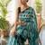 Sea green printed  cotton sarees blouse